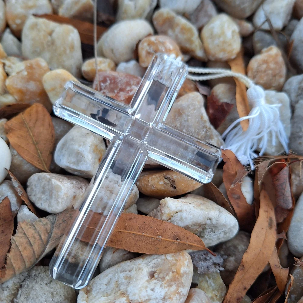 Crystal Cross Waterford Crystal Pendant Large Christmas Gifts Religious Ribbon - Picture 6 of 10